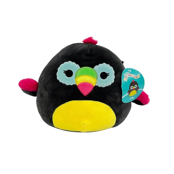 Squishmallow Official Kellytoy Plush Black Light Tito the Tucan 8" Soft NWT - Picture 1 of 6